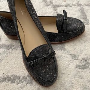 Kate Spade Black Glitter Loafers